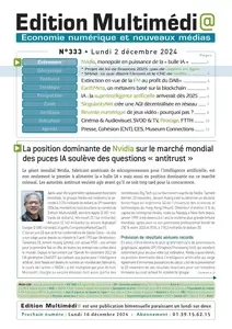 Edition Multimédi@ N.336 - 2 Décembre 2024  [Journaux]