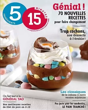 5 ingrédients 15 minutes – Avril 2020  [Magazines]