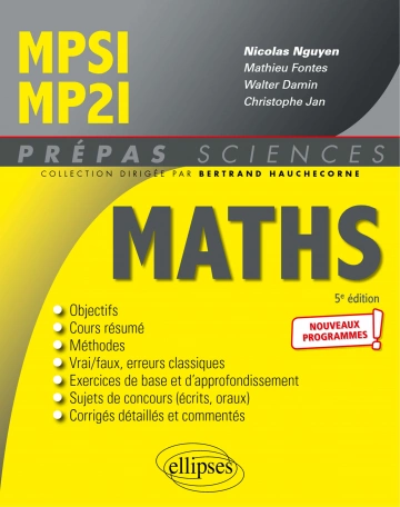 MATHÉMATIQUES MPSI/MP2I PROGRAMME 2021 5È ÉDITION  [Livres]